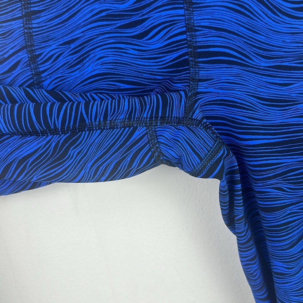 Lululemon Pace Rival Crop 22” Leggings Size 2 Life Lines Cerulean Blue Black - Picture 15 of 16